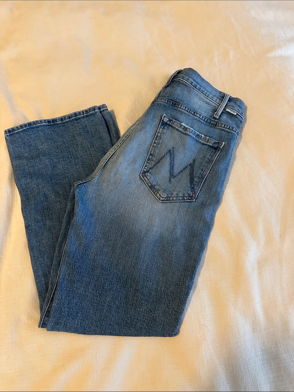 MOTHER Blue Crop Ankle Jeans